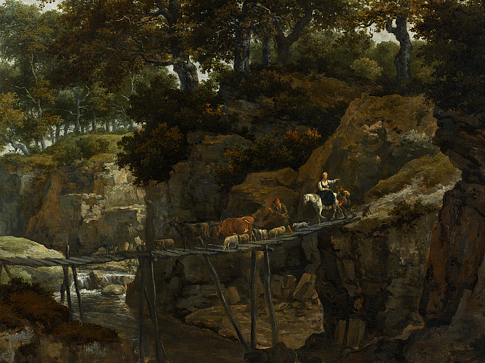 Landscape with Bridge, Cattle, and Figures Slider Image 2